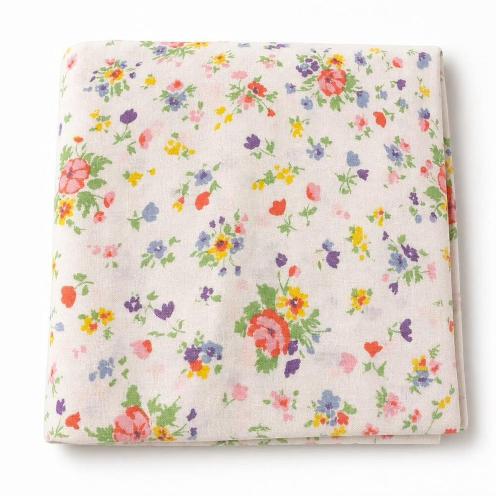 VTG Cotton Blend Twin Fitted Sheet Floral Country Home Cottage 39x79” Mattress